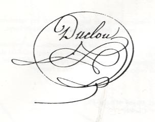 Signature de Gabriel Duclou du Theillol<br /> (50 ans de vie locale 1780- 1830, page 137)