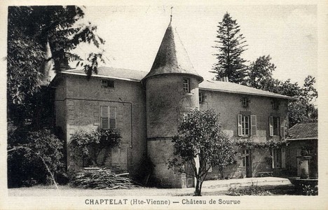 Château de Sourue, Chaptelat. CPA collection privée.