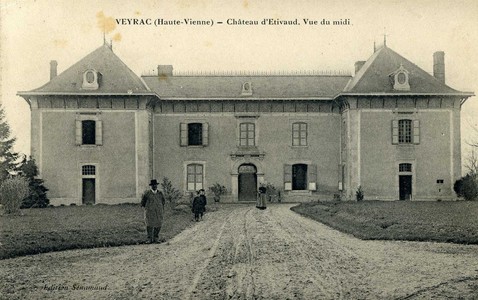Château d'Estiveaux, Veyrac. CPA collection privée.