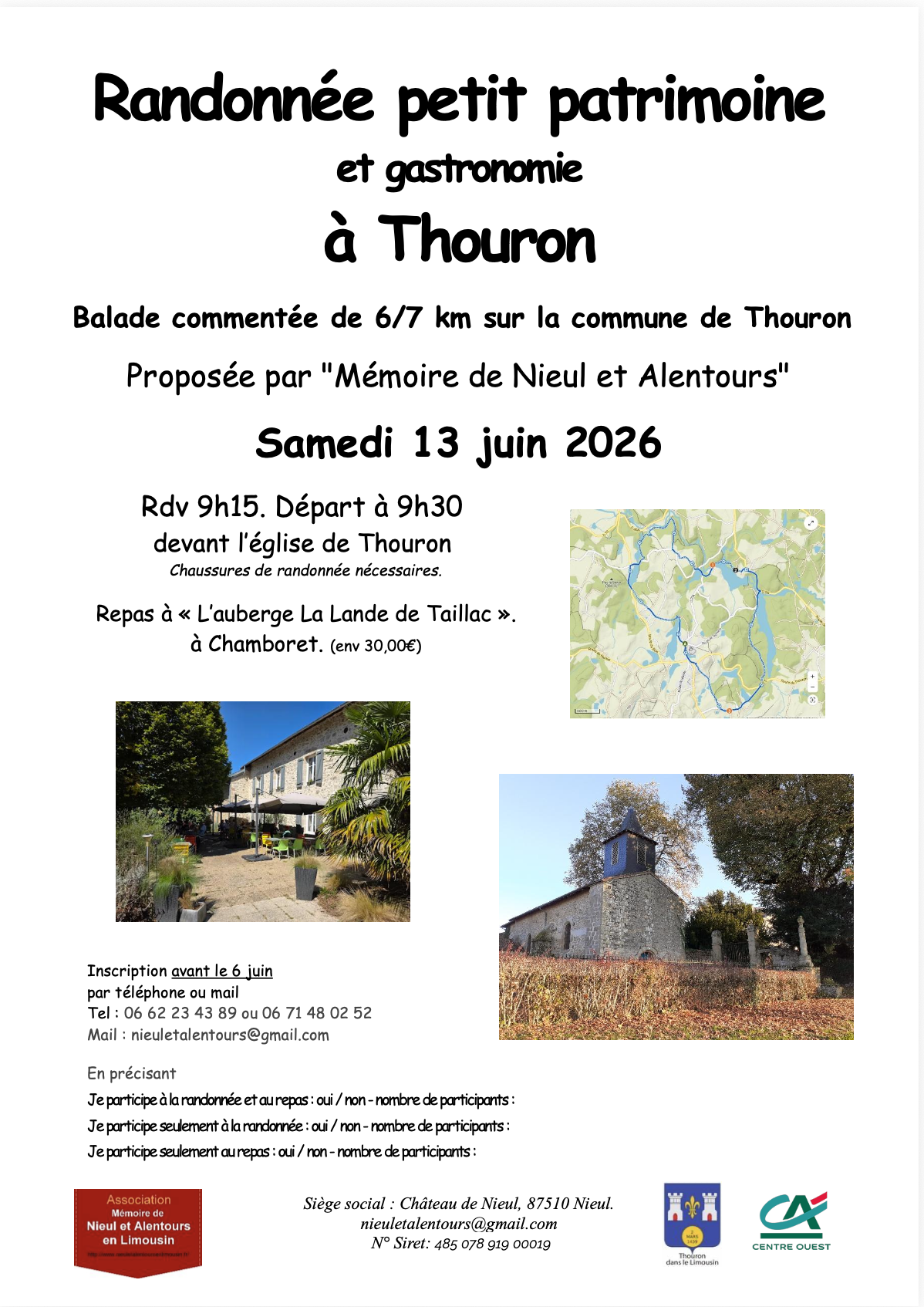 Randonnée à Thouron le 13 juin